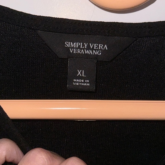 Simply Vera VeraWang Black Blouse with Sheer Balloon sleeves, Size XL - Picture 3 of 10
